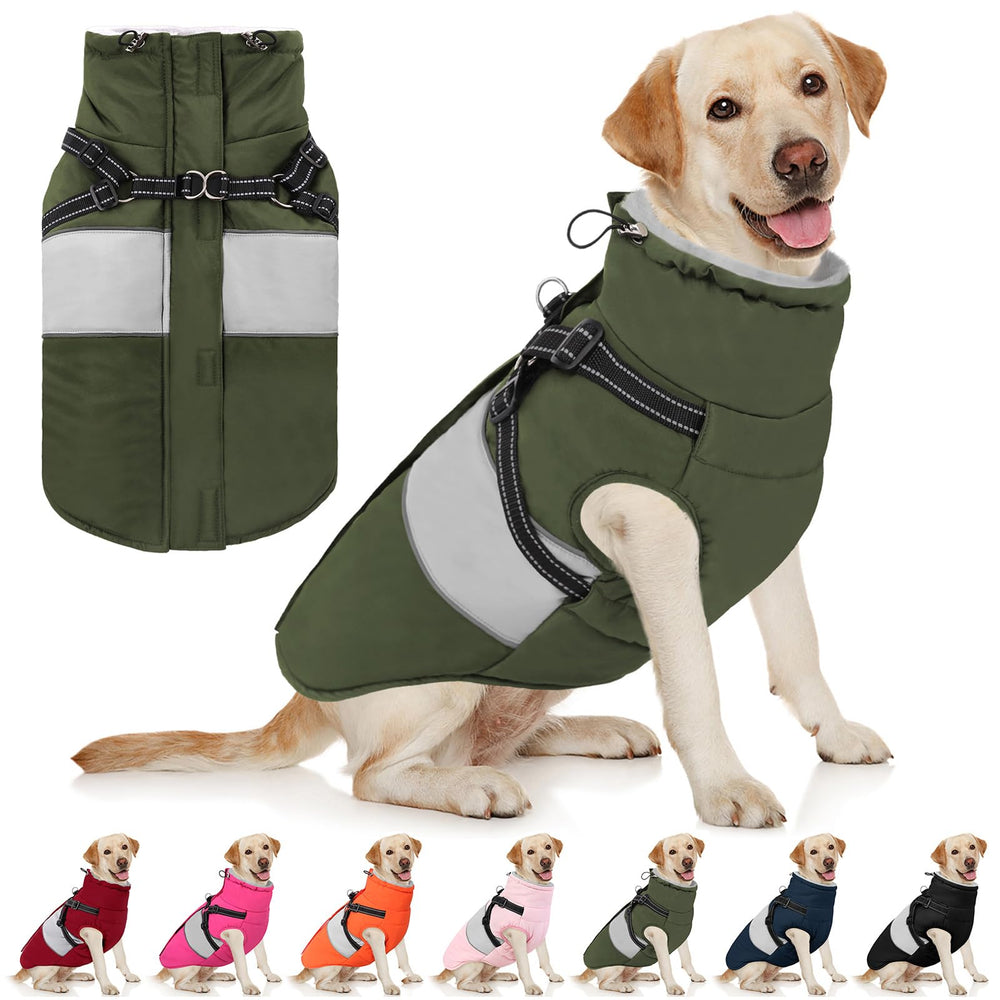AOFITEE: capa-perro-invierno-con-arnes-integrado para paseos seguros y cálidos.