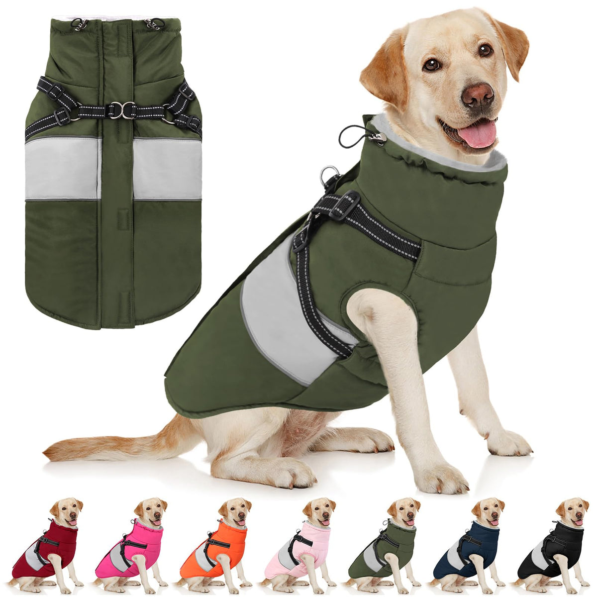 AOFITEE: capa-perro-invierno-con-arnes-integrado para paseos seguros y cálidos.