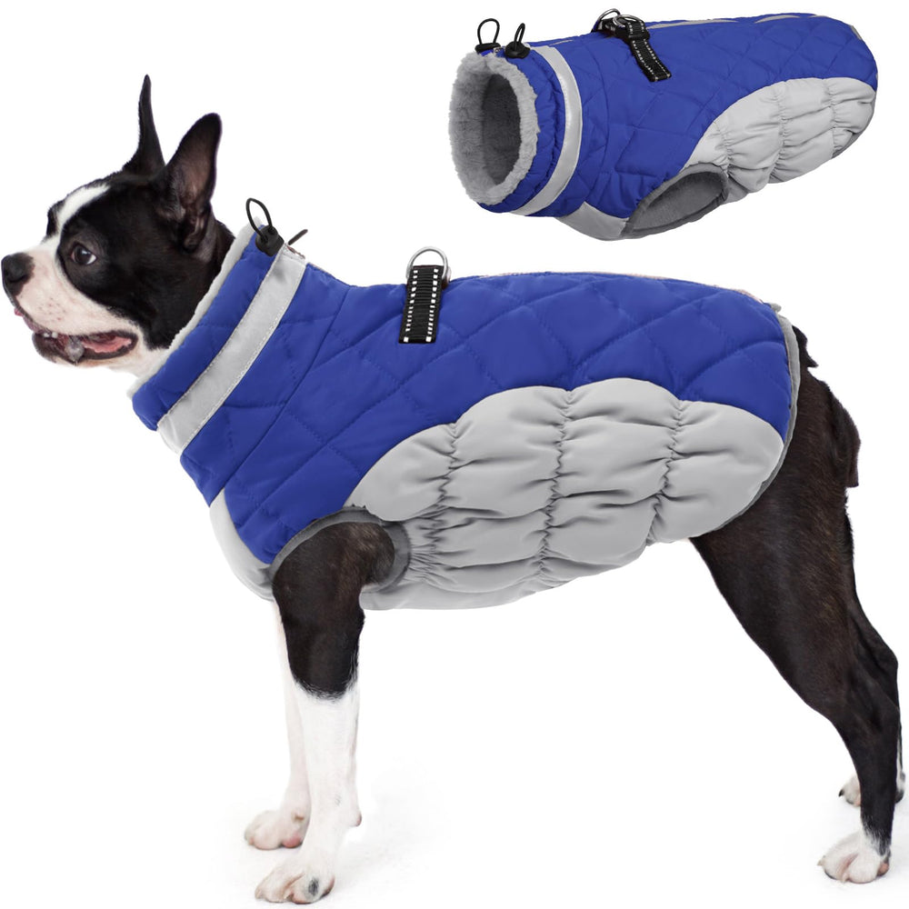 AOFITEE capa perro invierno medio arnés integrado para paseos seguros.