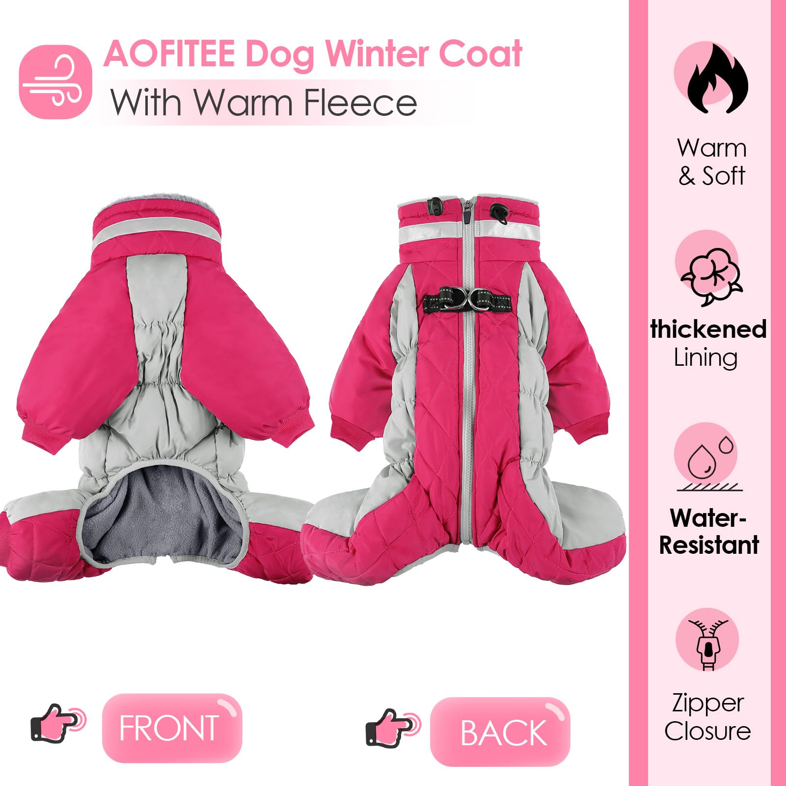 AOFITEE chaqueta con cremallera trasera, vestir fácil.