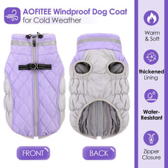 Chaqueta AOFITEE para perro con tejido resistente al agua de poliéster, manteniéndolo seco.
