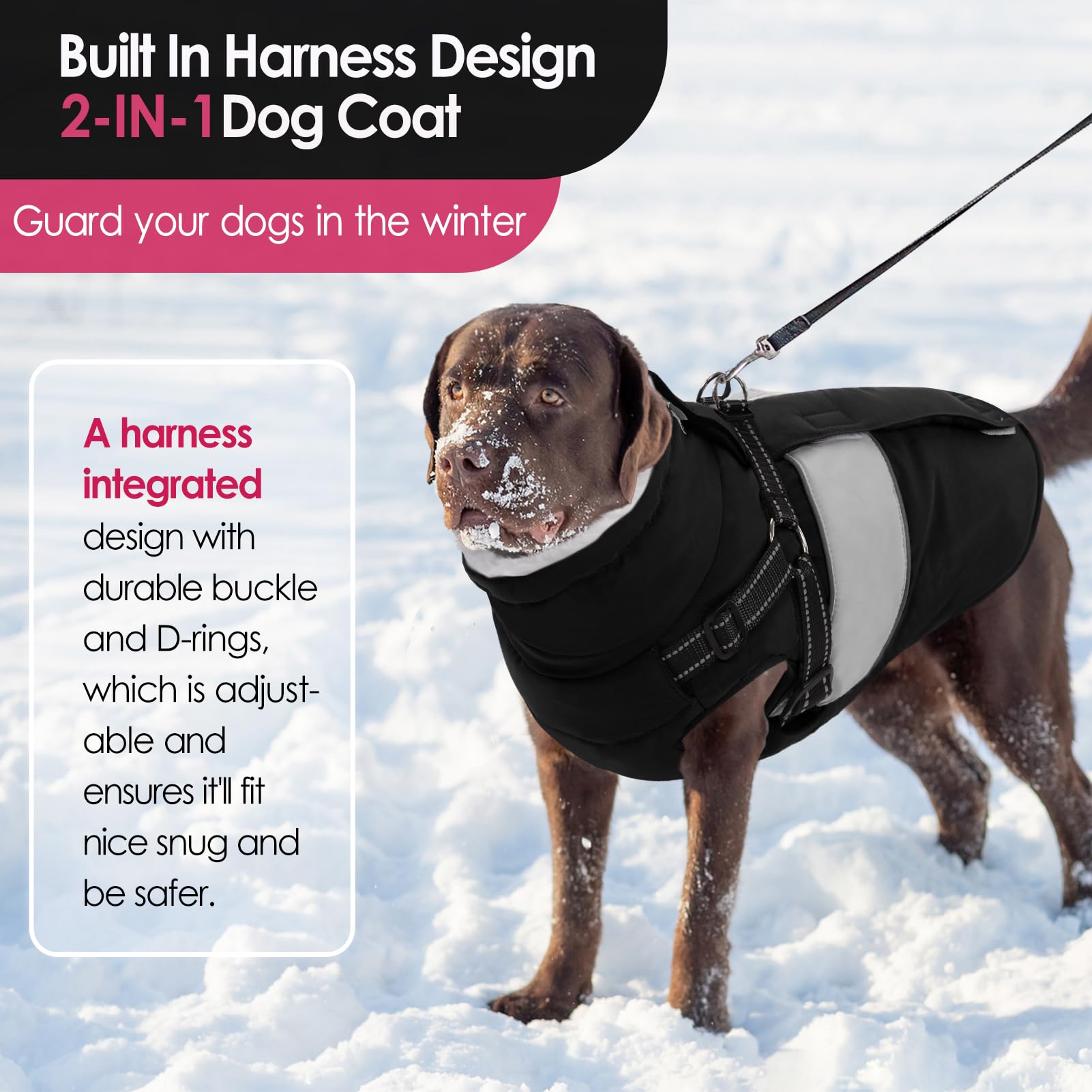 AOFITEE chaqueta impermeable para perro con cierre trasero facilita vestir al animal.