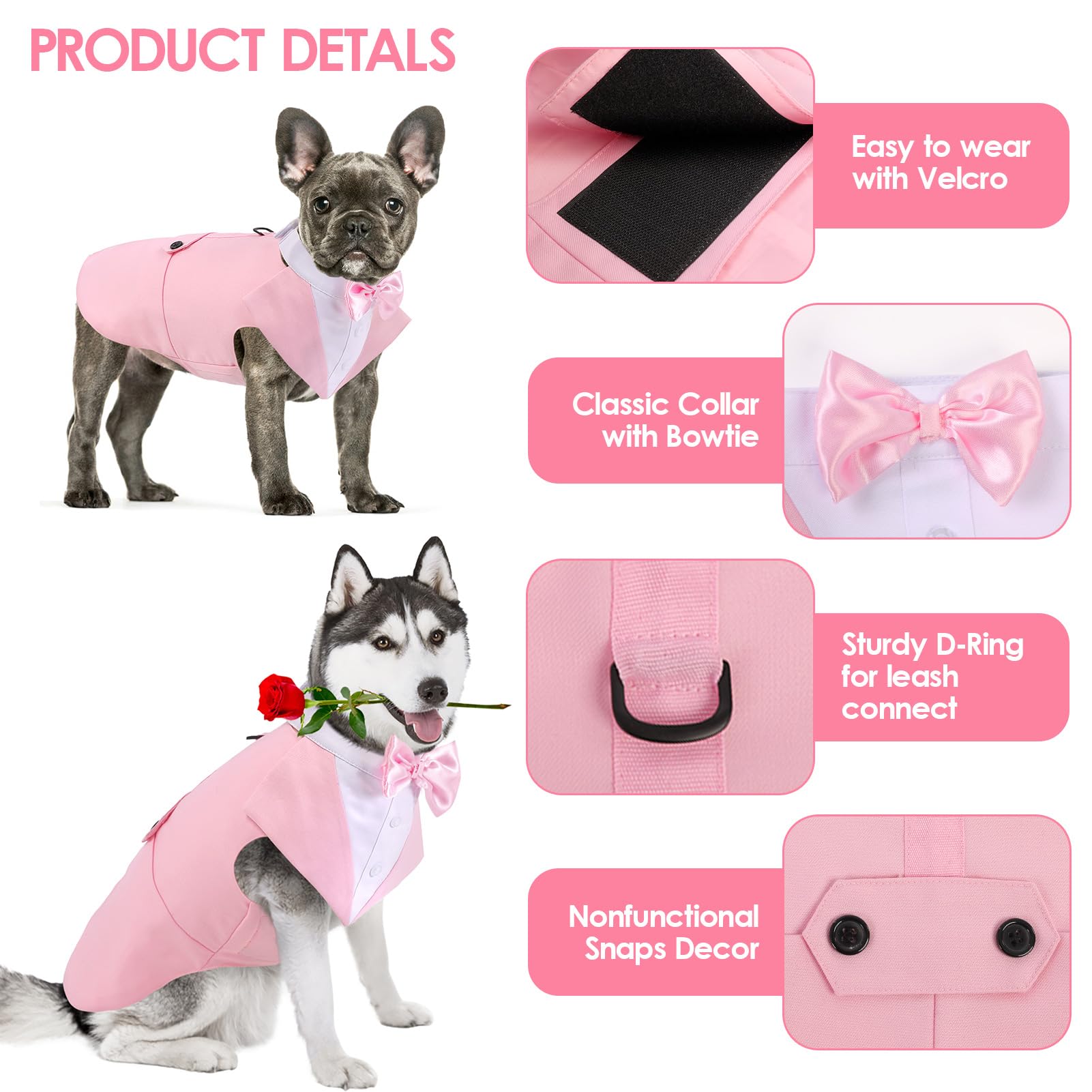 AOFITEE corbatín desmontable para perro, toque chic