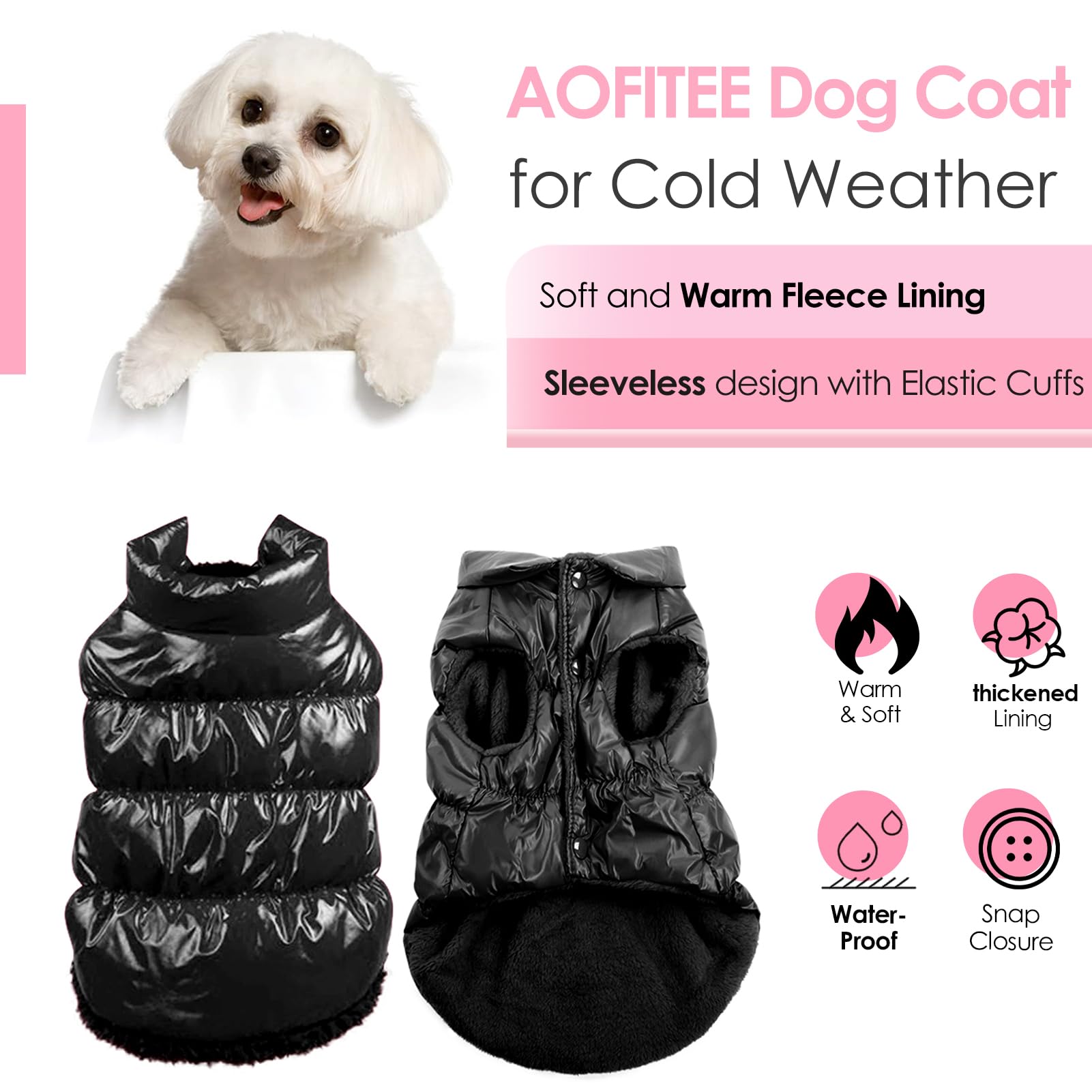 AOFITEE chaqueta canina invernal, exterior resistente al agua