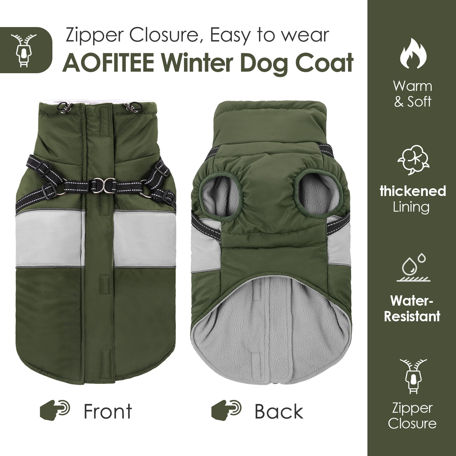 AOFITEE: forro-polar-perro-interno brinda calor suave para días fríos.