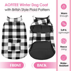 Capa reversible AOFITEE para perro con dos caras; estilo y aislamiento en frío.