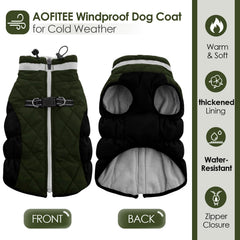 Abrigo AOFITEE con forro polar cálido para perros, mantiene el calor.
