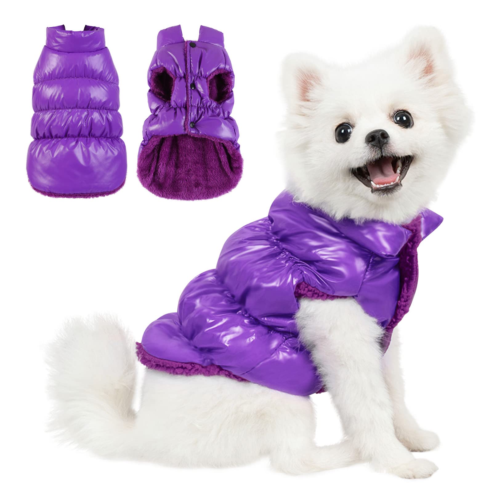 AOFITEE chaqueta para perro, vista frontal, mantiene caliente durante paseos.