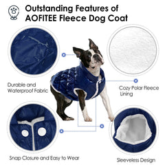 AOFITEE chaqueta para perro, forro felpa, sensación cálida.