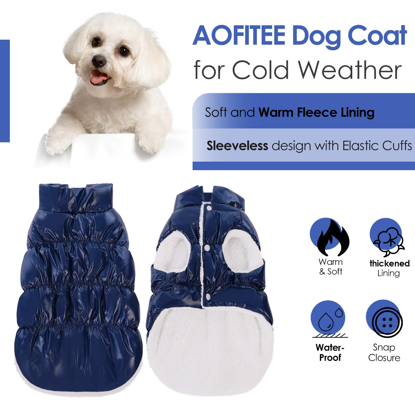 AOFITEE chaqueta para perro, vista trasera, libertad de movimiento.