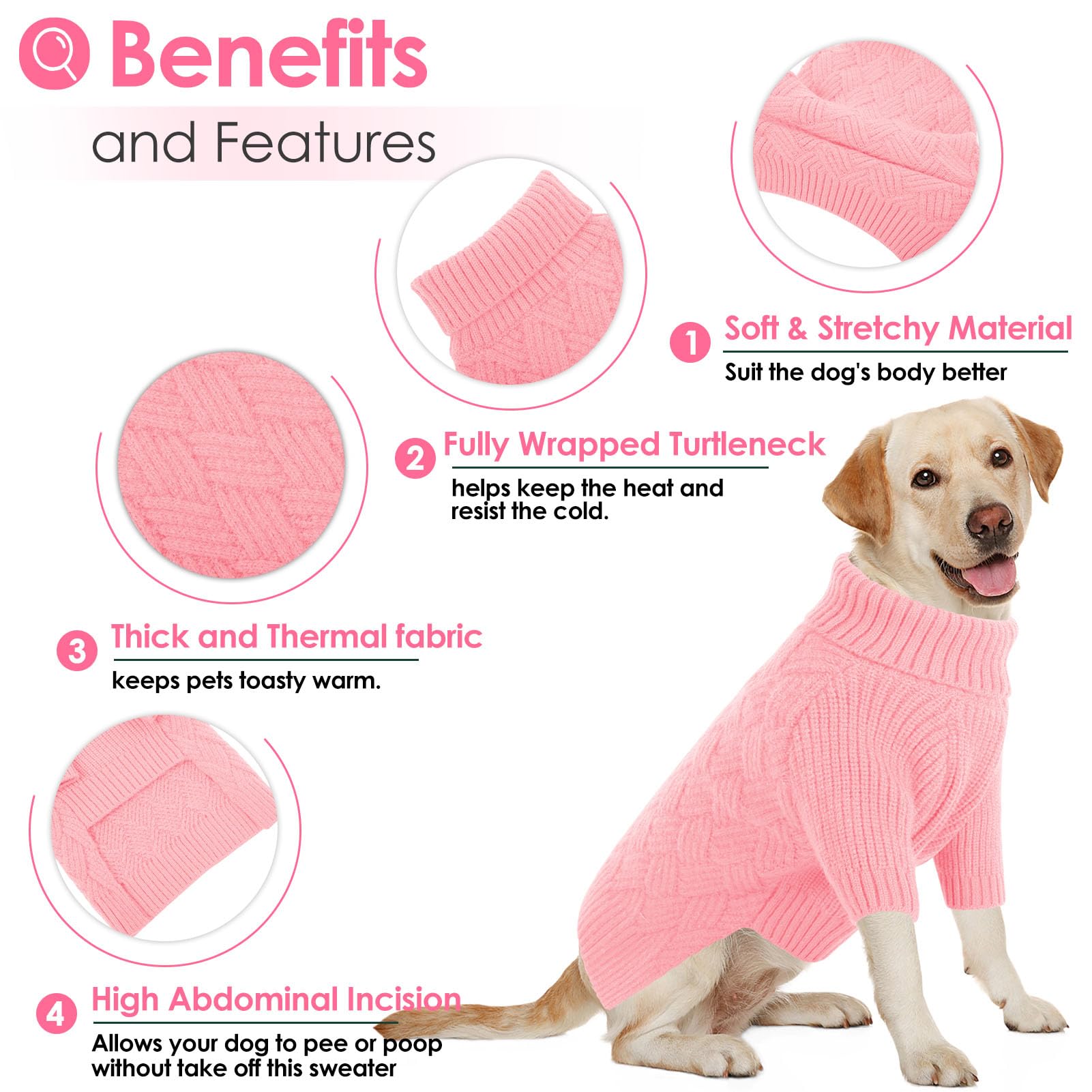 AOFITEE suéter canino, disponible en tallas XS a XXL.
