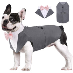 AOFITEE traje esmoquin para perro con bandana desmontable, ideal para bodas.