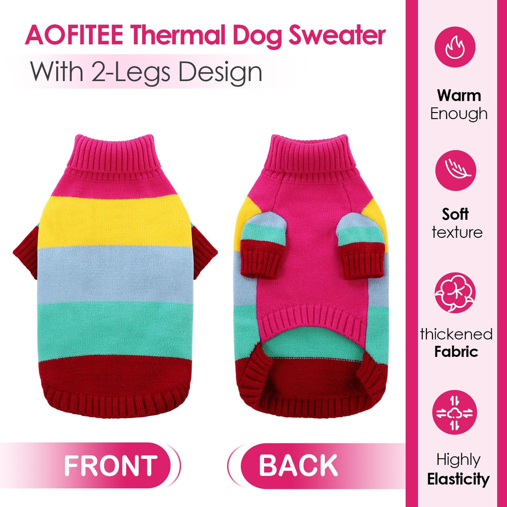 AOFITEE suéter perrо rosa reverso, diseño colorido que destaca.