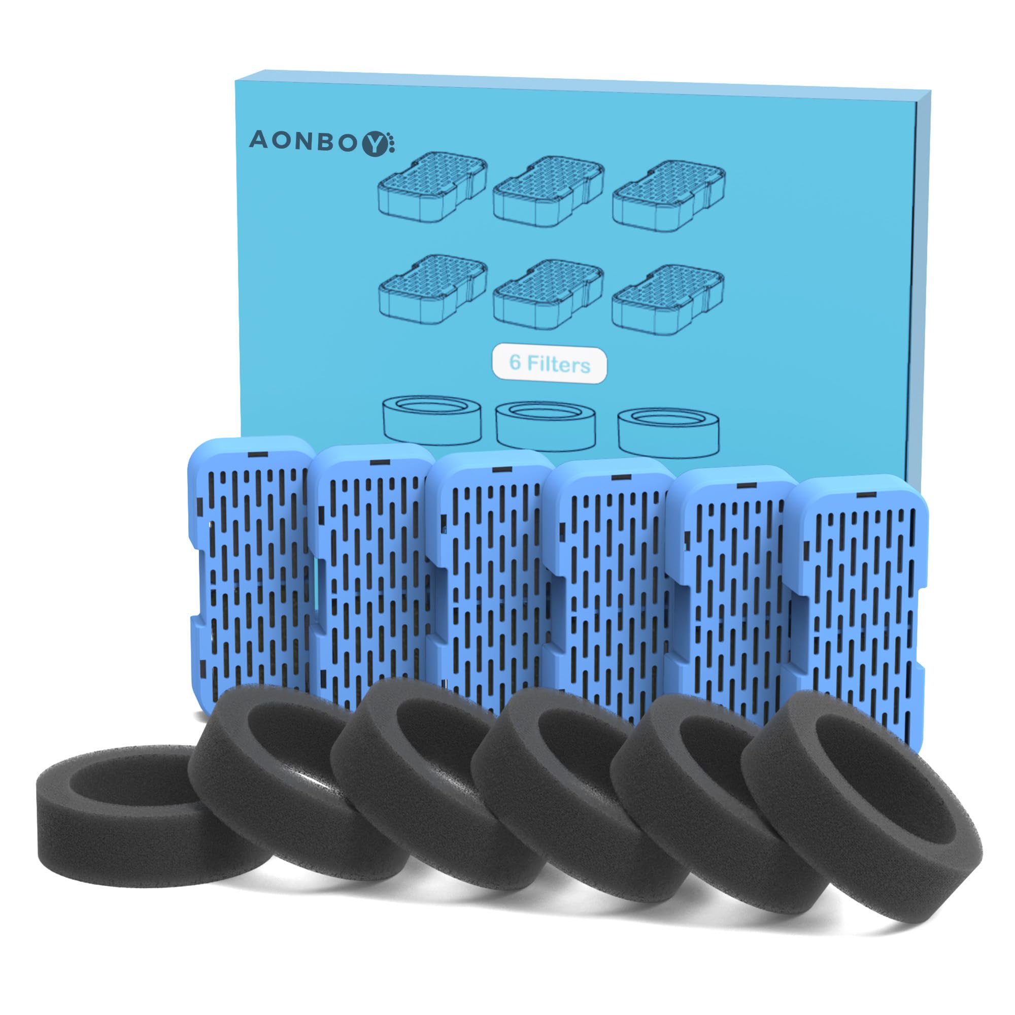 AONBOY bebeder o gato 6 filtros: mejora filtración y agua más limpia para tu mascota.