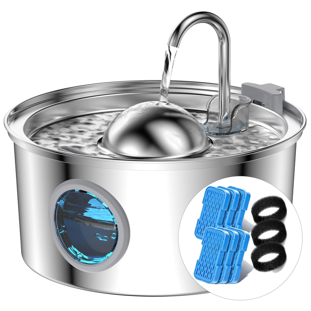 Fuente AONBOY para gatos con ventana de nivel, facilita verificar la cantidad de agua.