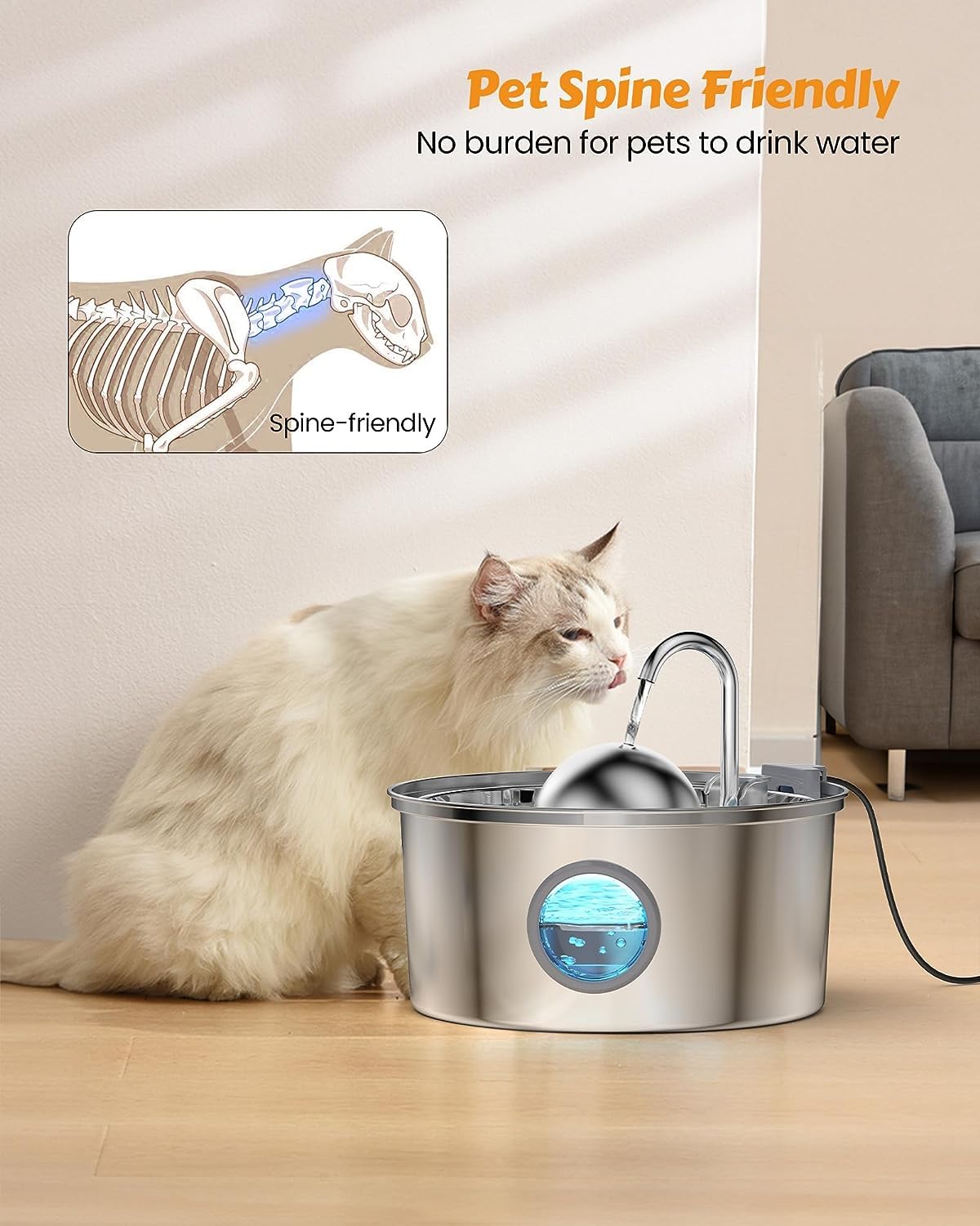 Capacidad de 3.2 litros de AONBOY, mejora la autonomía del gato.