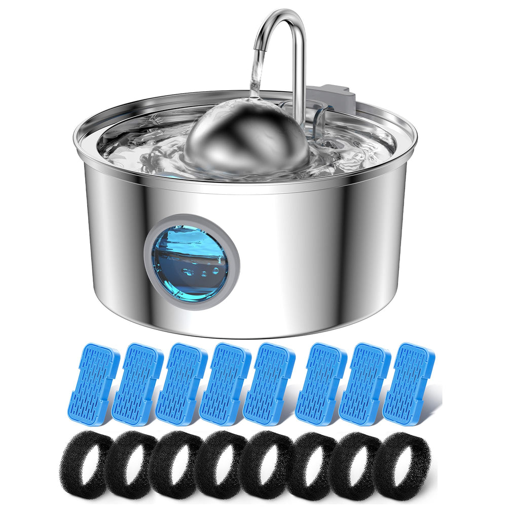 Fuente de agua para gatos AONBOY, vista frontal, diseño que incentiva beber agua fresca.