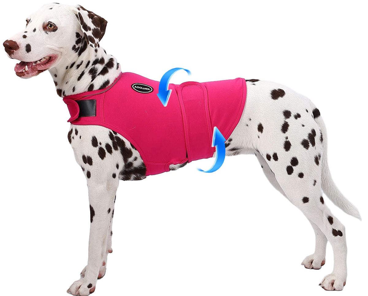 AOOLMOL chaleco ansiedad para perros visto de frente, contención suave