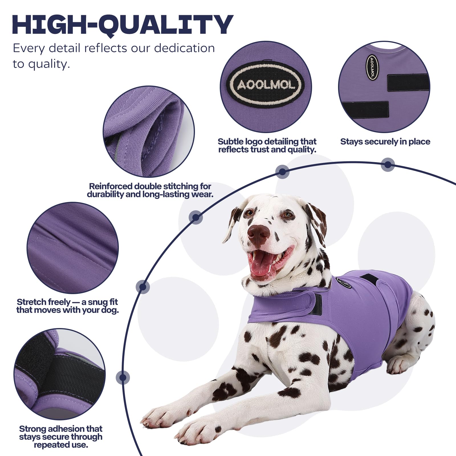 Chaleco AOOLMOL para perro, uso rápido en sesiones estresantes.