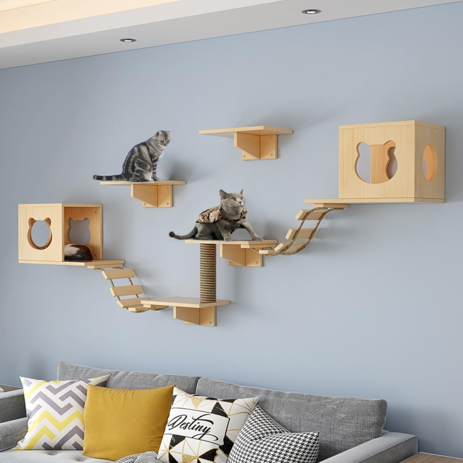 Conjunto de accesorios PETKABOO para juego y ejercicio felino.