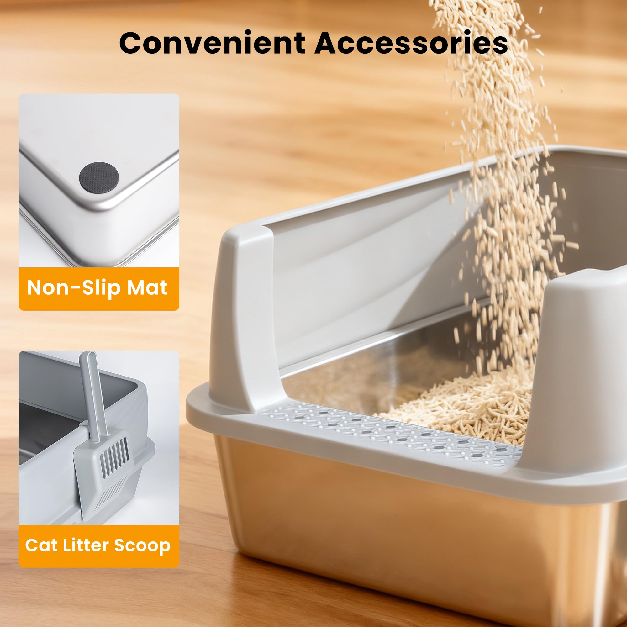 Bandeja Aothey para gatitos, entrada de 4 pulgadas para acceso cómodo