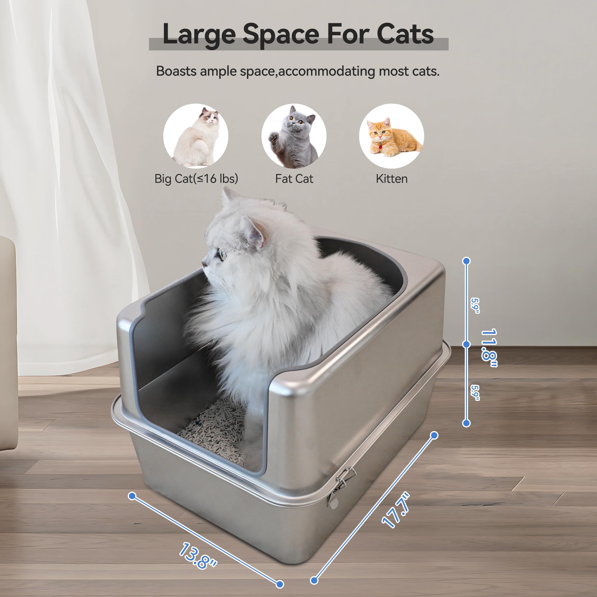 Caja Aothey con topes antideslizantes para proteger el suelo.