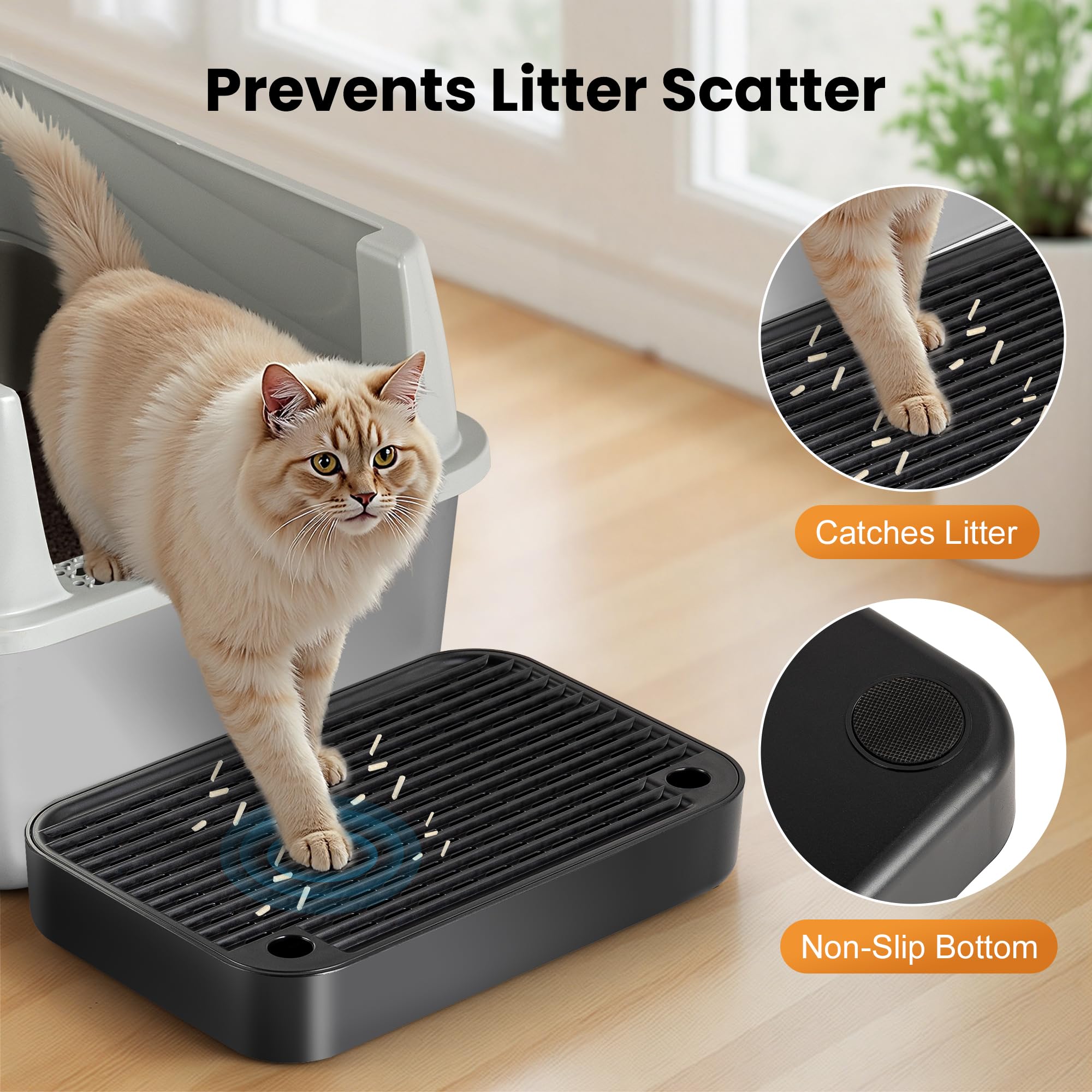 Aothey escalón para caja de arena, diseño antideslizante para gatos pequeños.