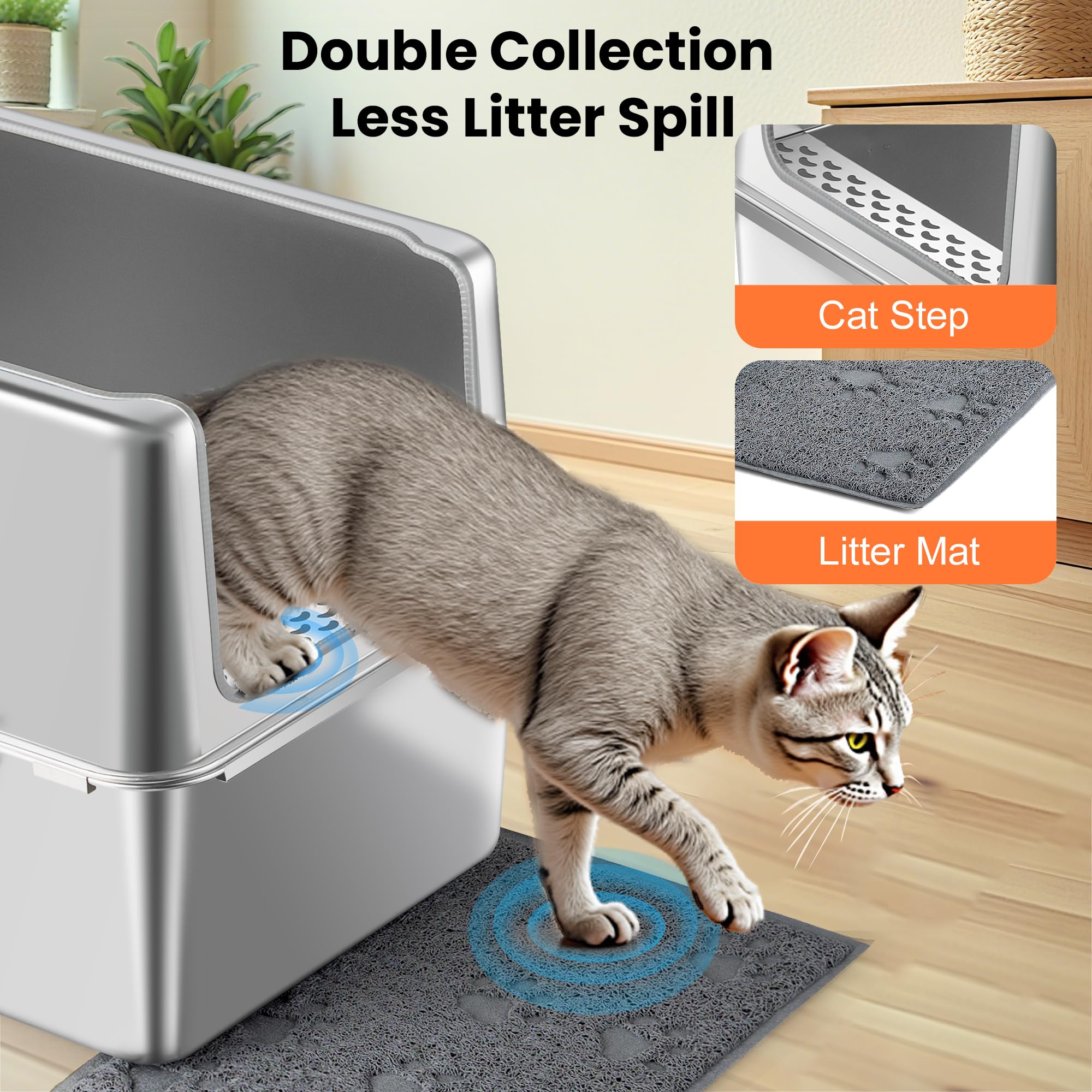 Aothey interior amplio para gatos grandes con cómodo espacio.