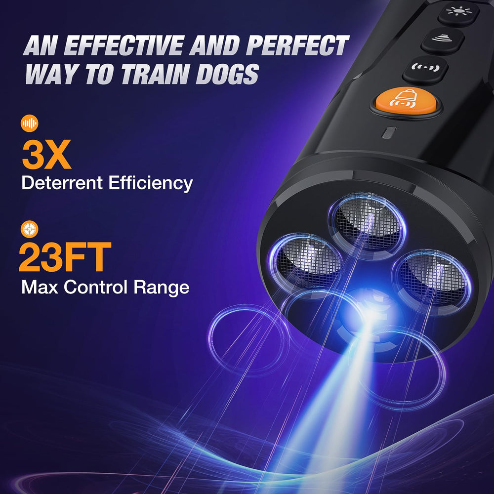 AOZOOM alcance de 23 pies para controlar ladridos a distancia.