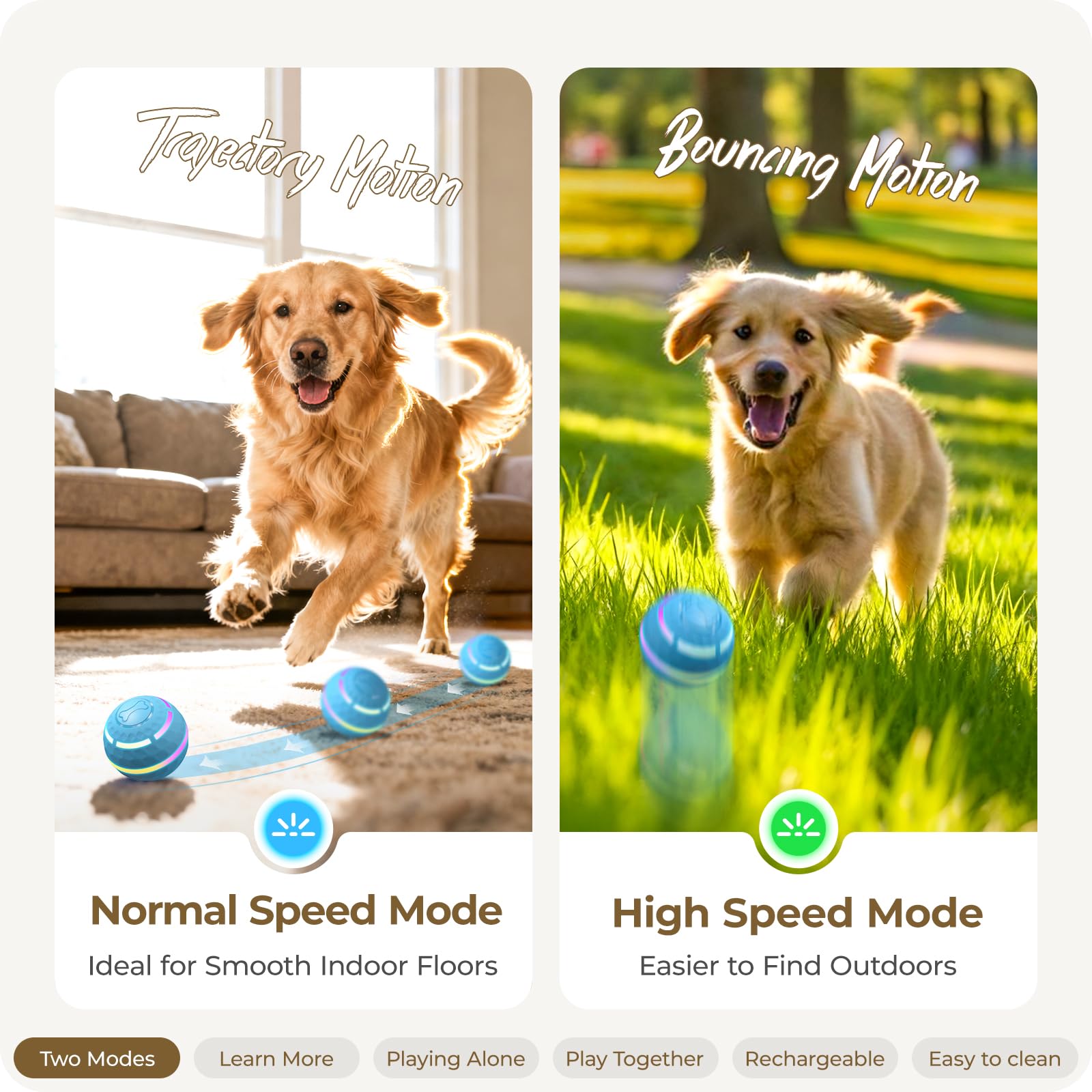Apasiri Bola Móvil para perros, juego interactivo y seguro