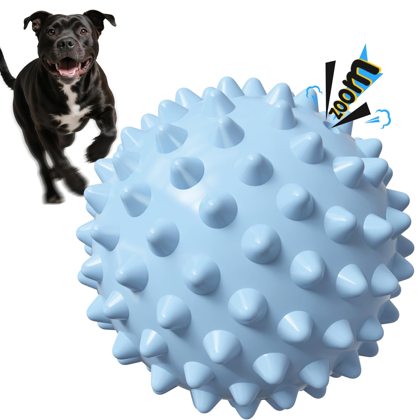 Bola Apasiri para perros de 3,5 pulgadas con espigas para agarre seguro.