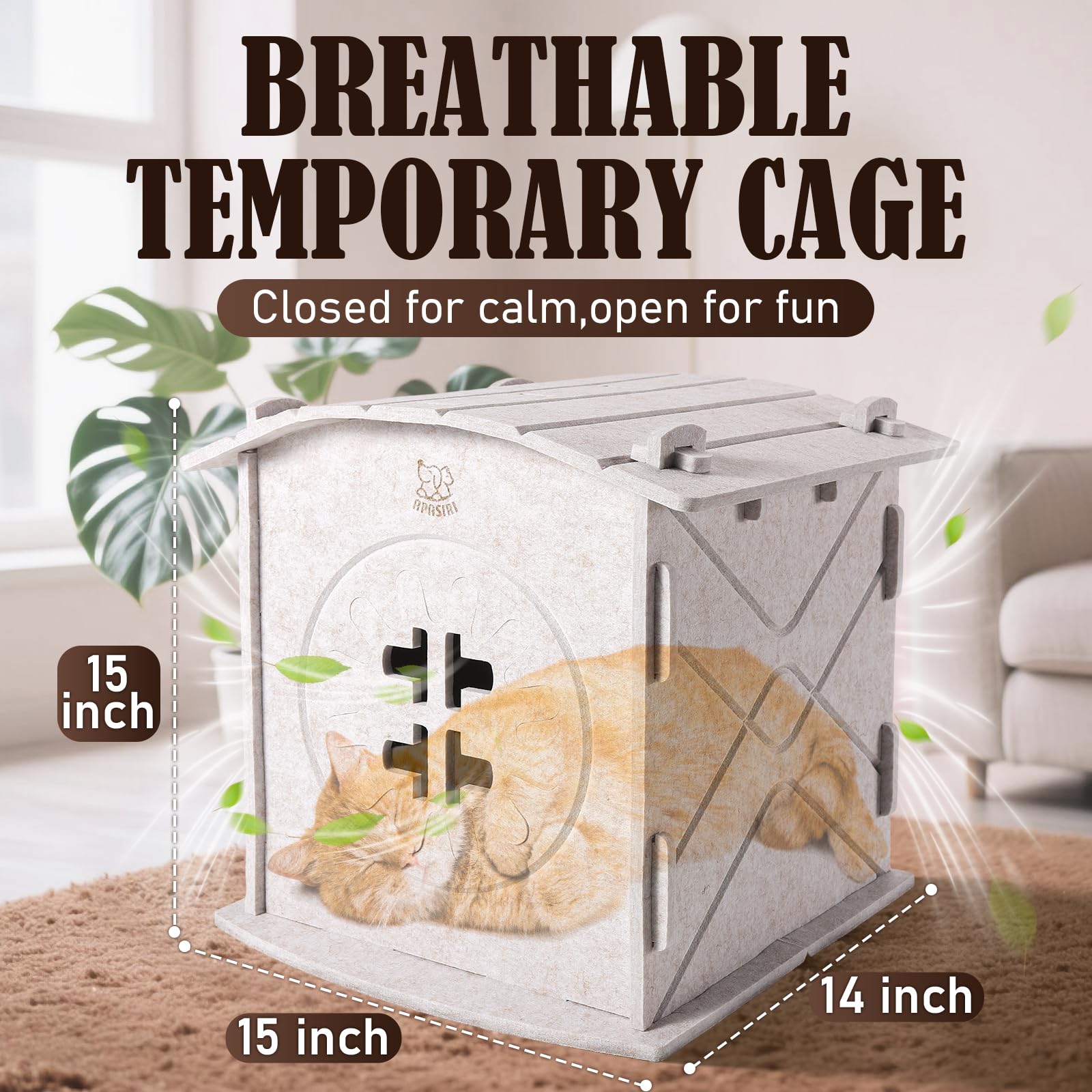 La Apasiri casa-gato-estructura-reforzada ofrece soporte robusto para juego y descanso.