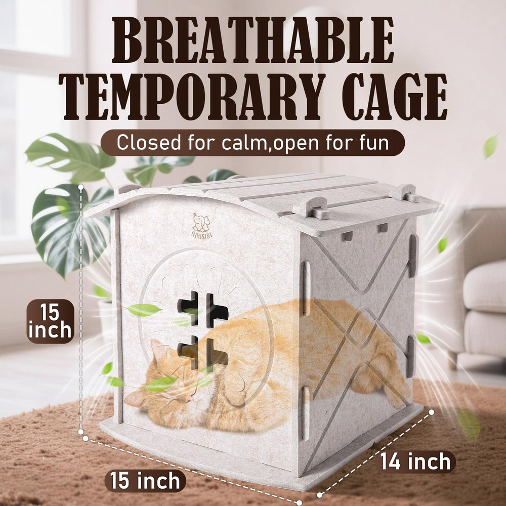 La Apasiri casa-gato-estructura-reforzada ofrece soporte robusto para juego y descanso.