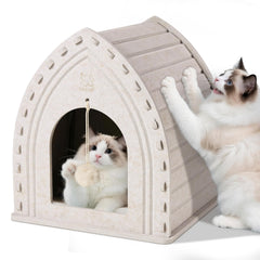 Refugio Apasiri para gatos en interior, montaje sin herramientas y fácil de mover.