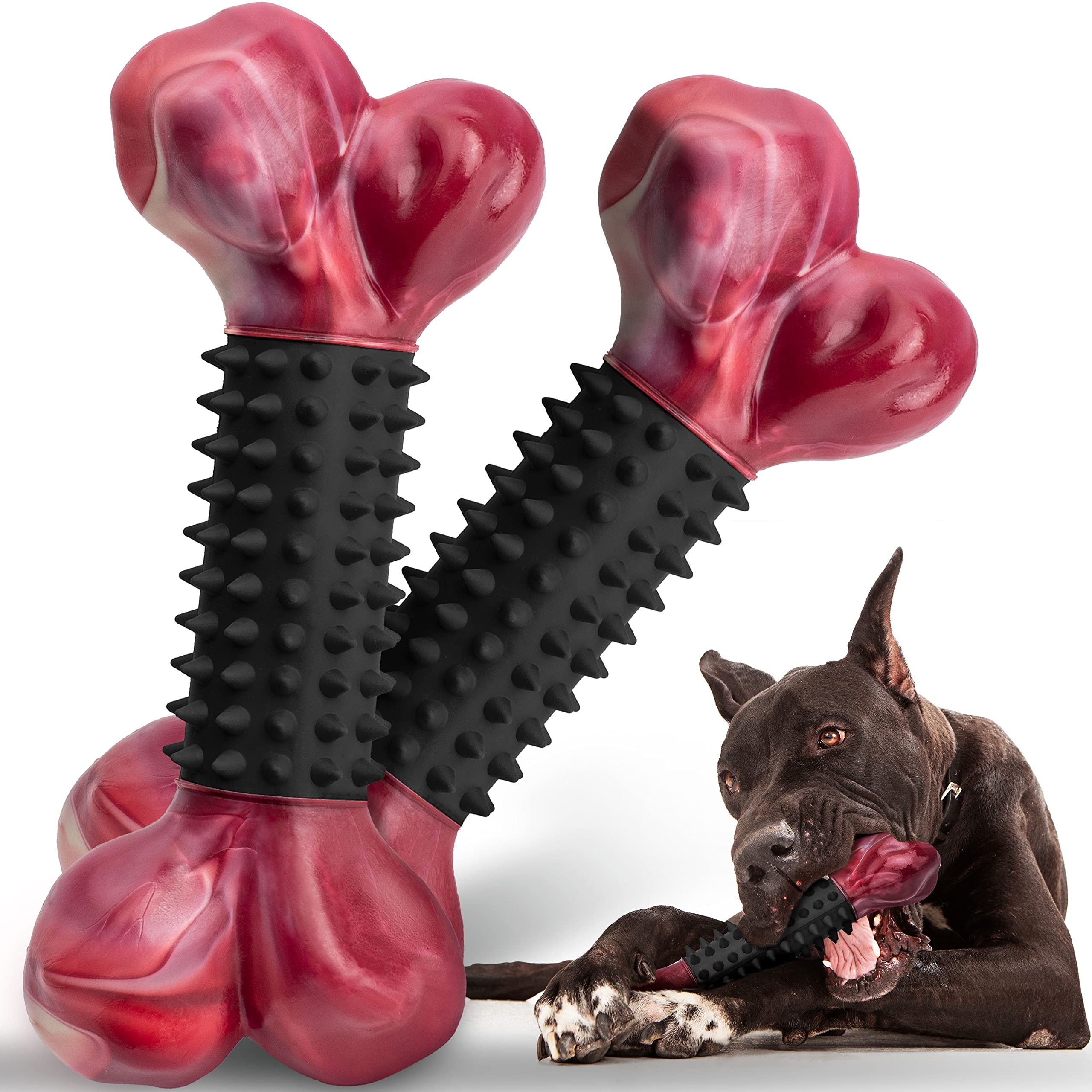 Apasiri hueso mordedor resistente de nylon y goma para masticadores grandes.