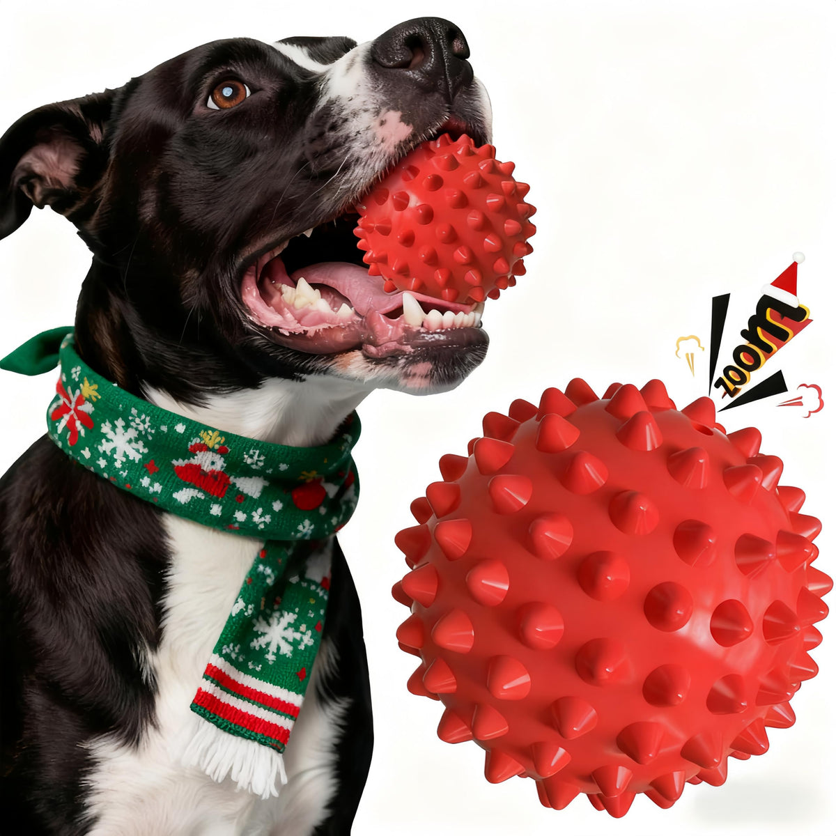 Apasiri Pelota para perros con sonajero incorporado para juego interactivo