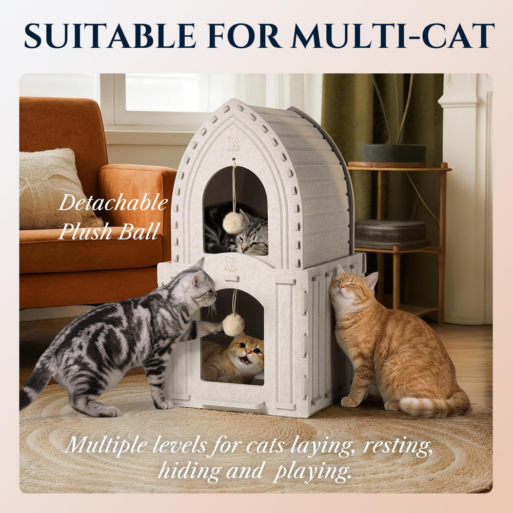 Refugio privado para gatos ansiosos, reduce ruidos externos.