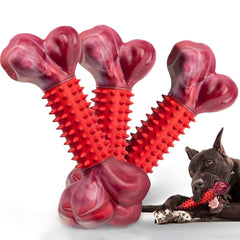 Apasiri tres-pack de juguetes masticables con nylon y goma para perros grandes.