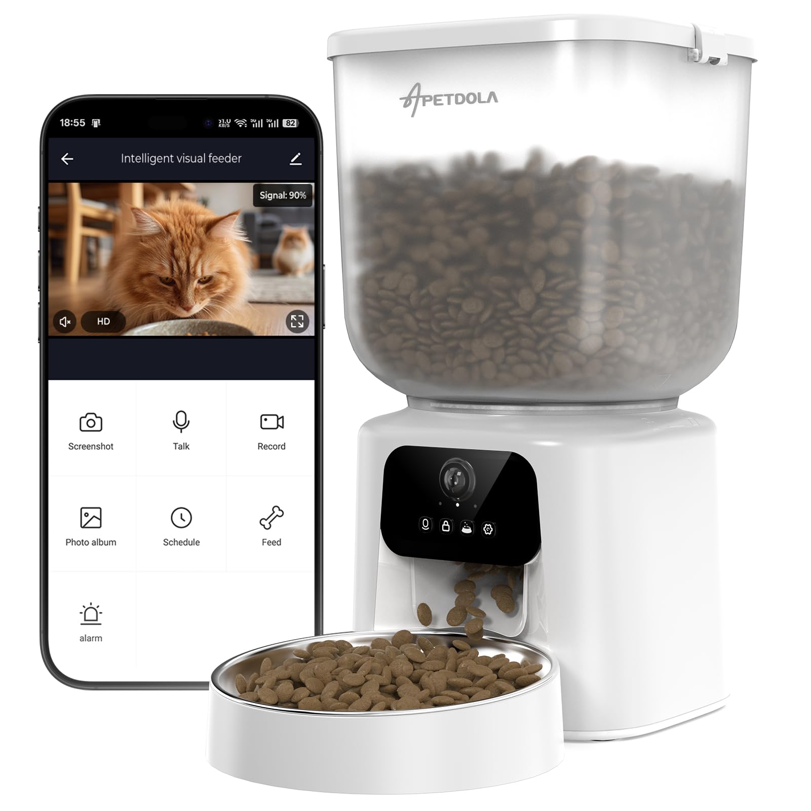 APD APETDOLA comedero automático gatos con camara para monitorear comidas
