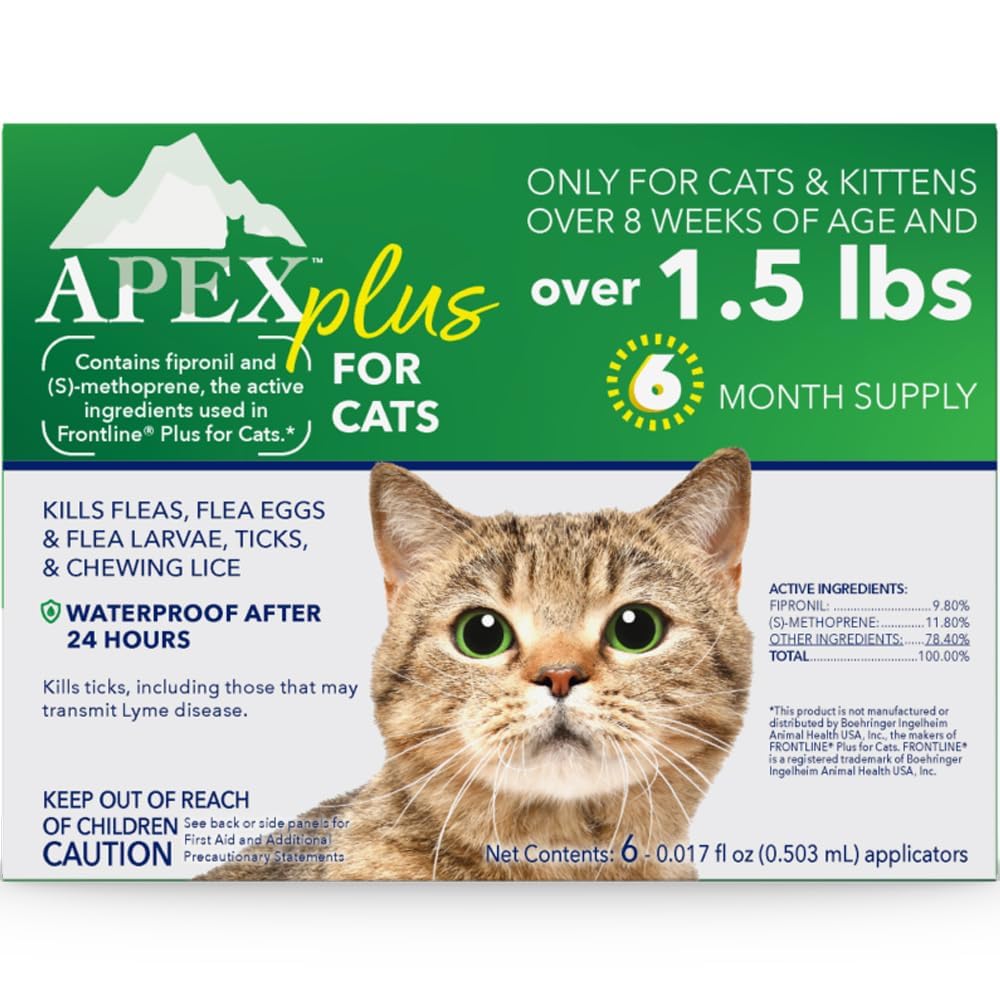 Apex Plus: aplicación tópica para gatos con protección de 30 días.