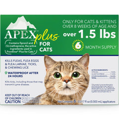 Apex Plus: aplicación tópica para gatos con protección de 30 días.