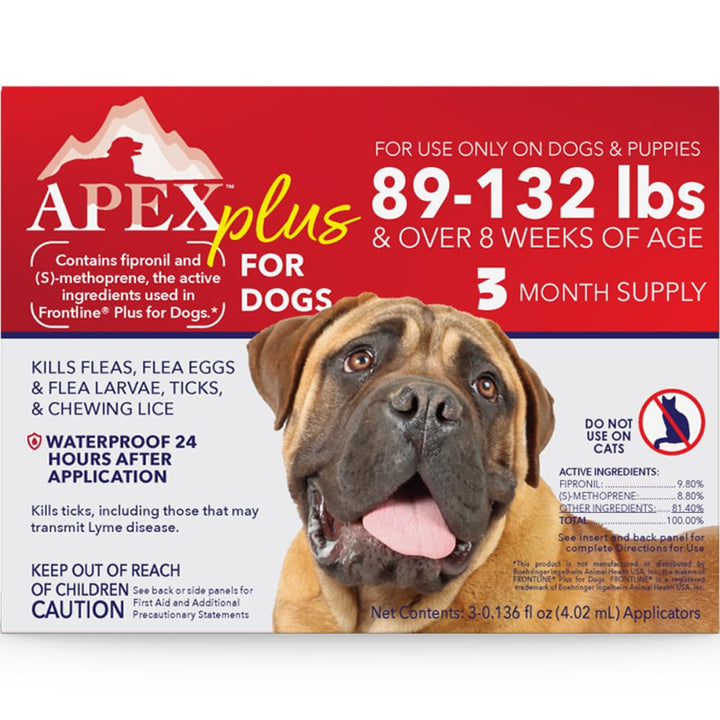 Apex Plus para perro XL: aplicación inicial contra pulgas y garrapatas.