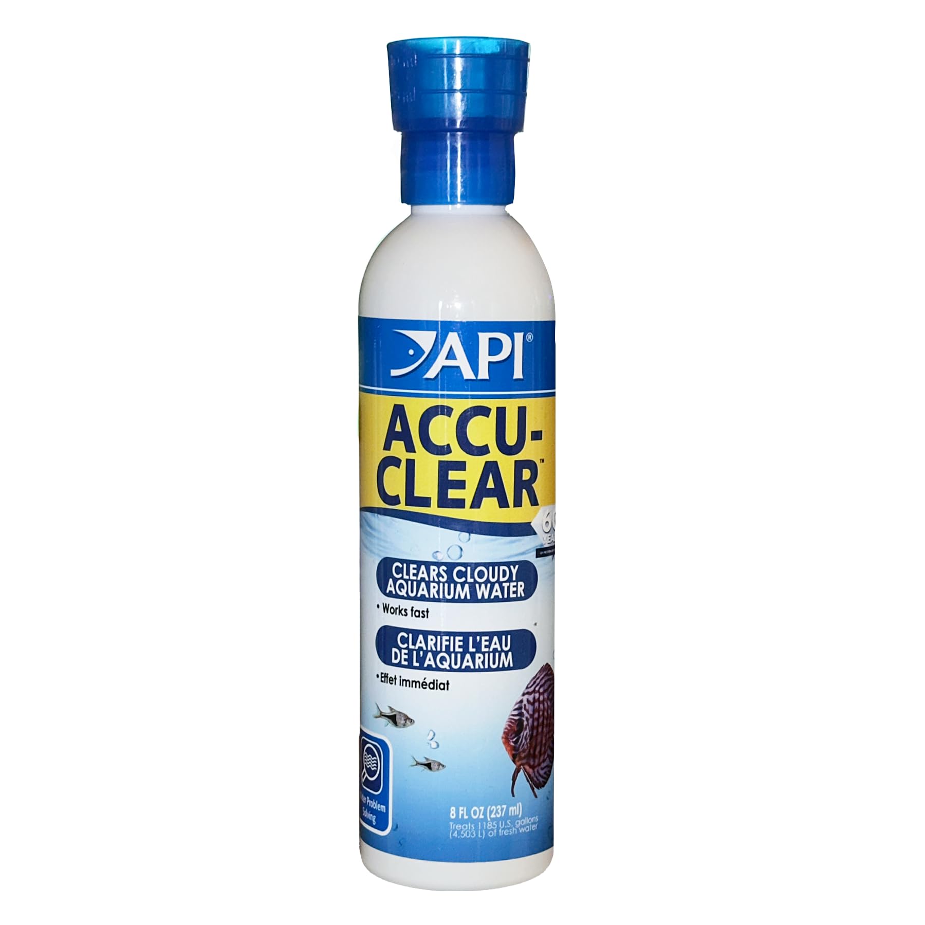 API ACCU-CLEAR, botella de 8 onzas, clarifica agua dulce para un acuario claro.