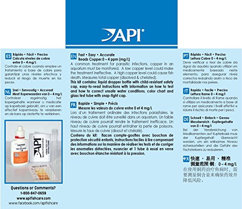 API COPPER TEST KIT y la tarjeta de colores facilitan lectura rápida de cobre