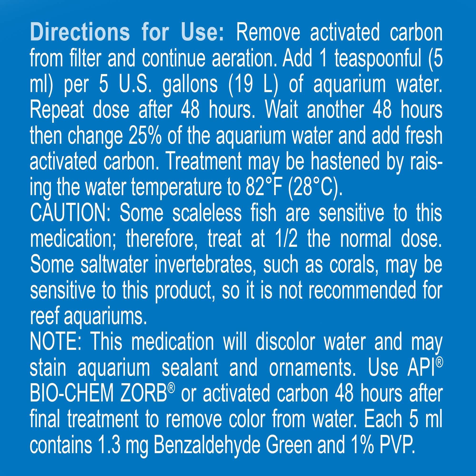 API Liquid Super ICK Cure: efecto secundario de descoloración del agua y clarificación.