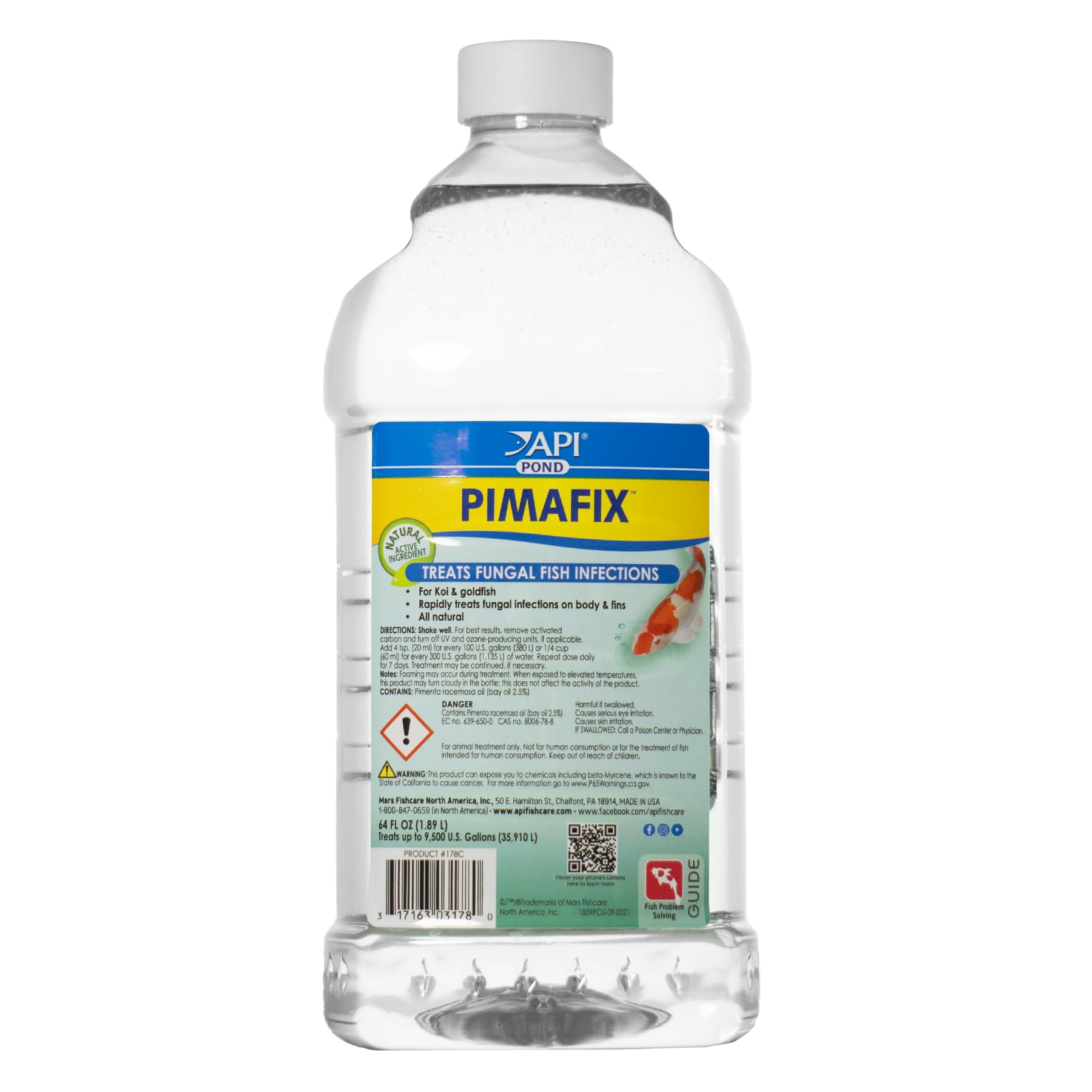 API POND PIMAFIX en botella de 64 oz para tratamiento antifúngico de peces.