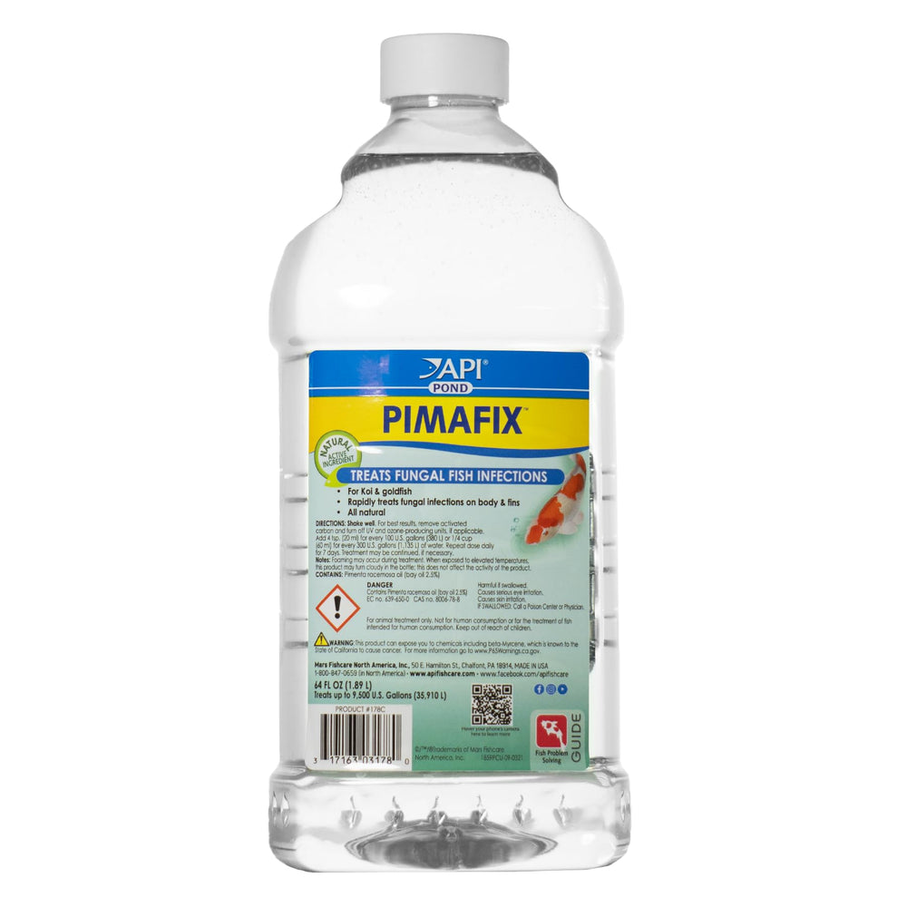 API POND PIMAFIX en botella de 64 oz para tratamiento antifúngico de peces.