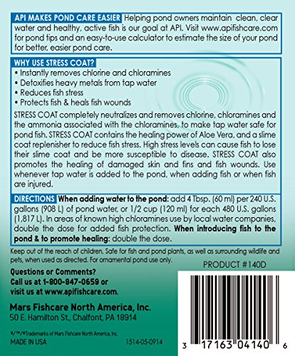 API Pond Stress Coat, protección para peces con aloe vera y piel dañada