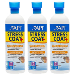 API Stress Coat – botella de 16 onzas lista para acondicionar el agua y proteger a los peces.