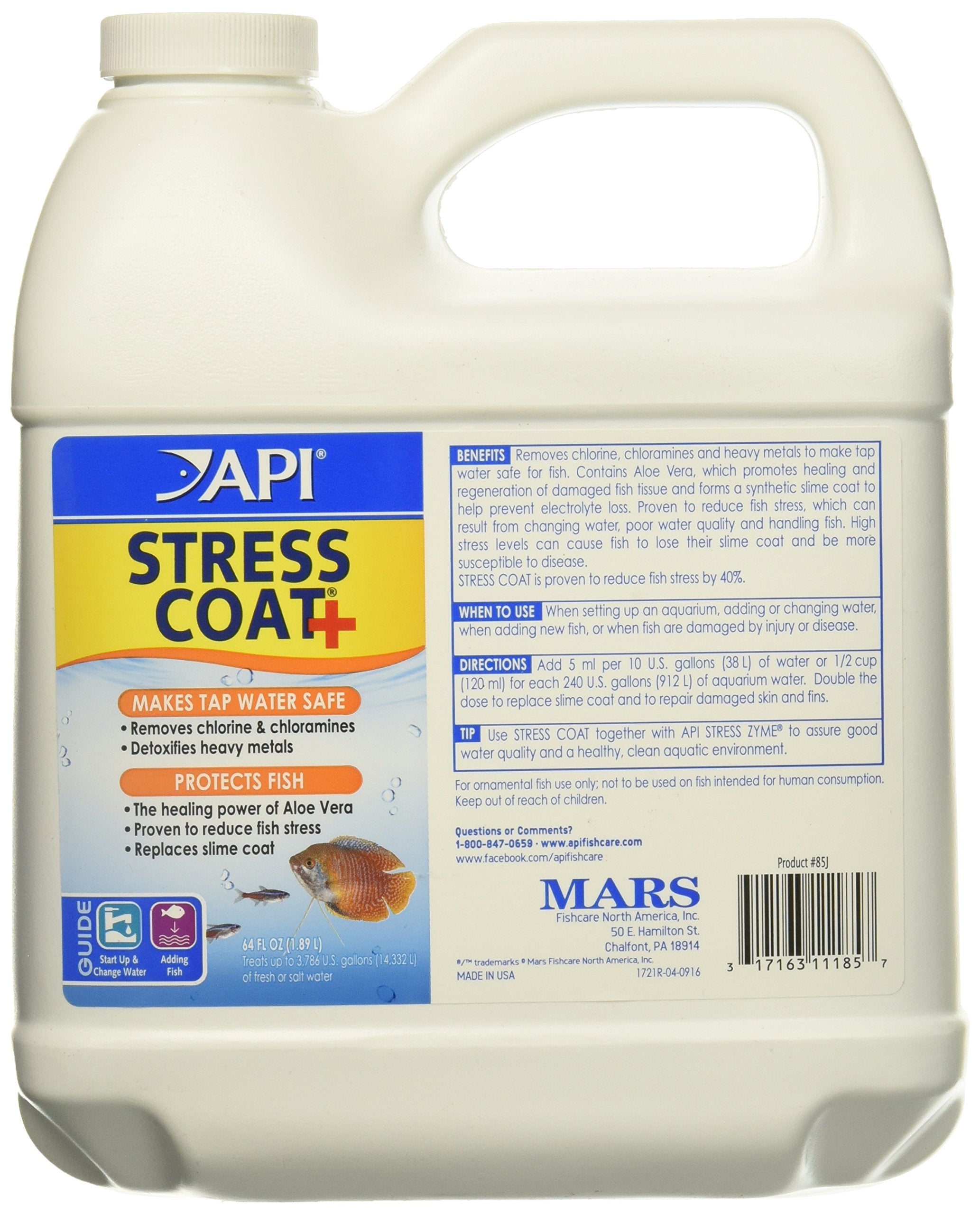 API Stress Coat: vertido suave de la botella para acondicionar el agua y proteger peces